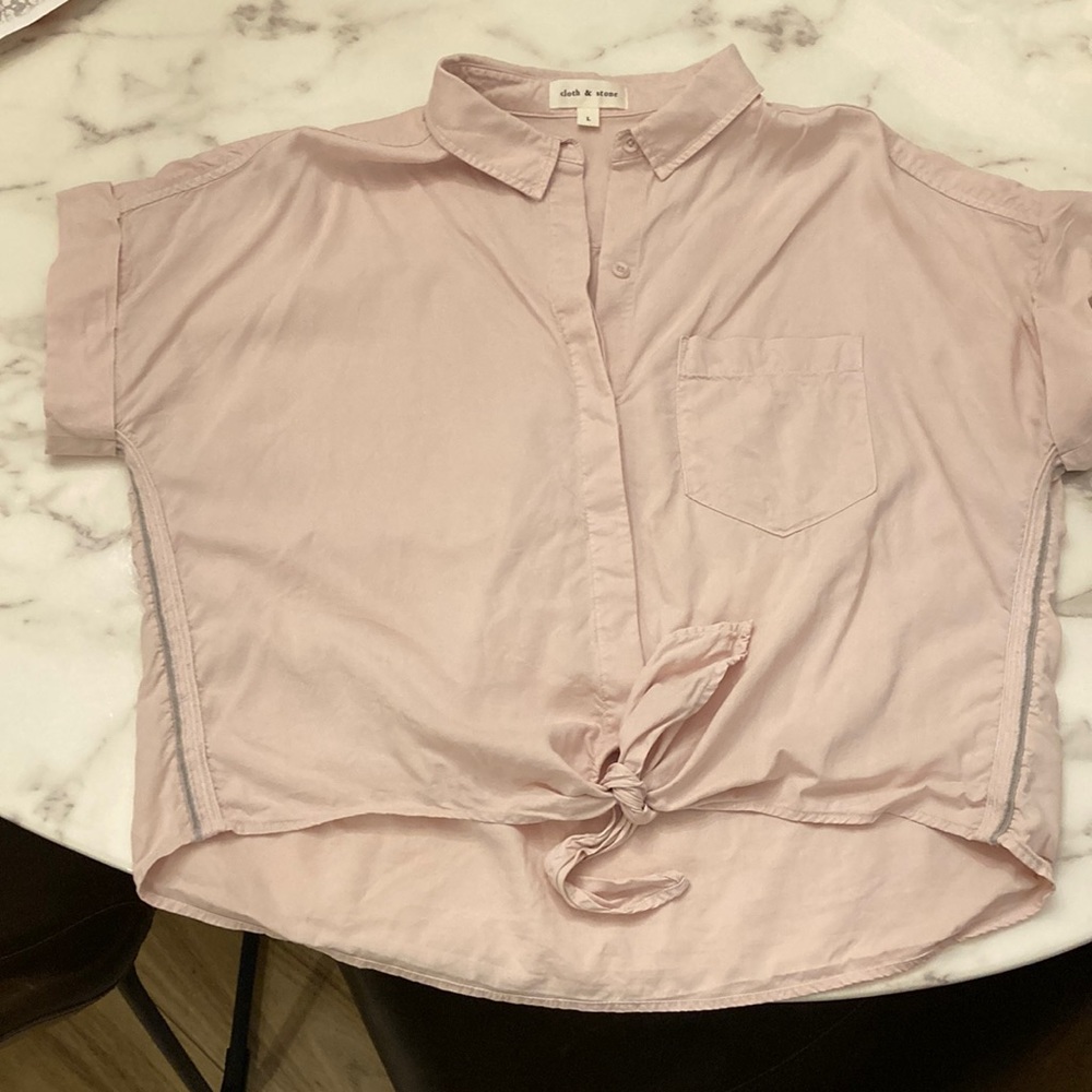 Cloth and stone tie waist camp shirt